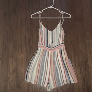 Striped keyhole romper
